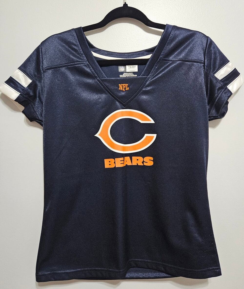 Women's Chicago Bears Short Sleeve Jersey Style T-shirt Size L NFL Team Apparel